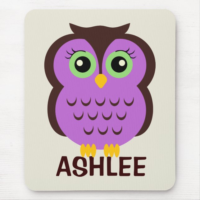 Tapis De Souris Mousepad de hibou personnalisé pour les enfants (Devant)