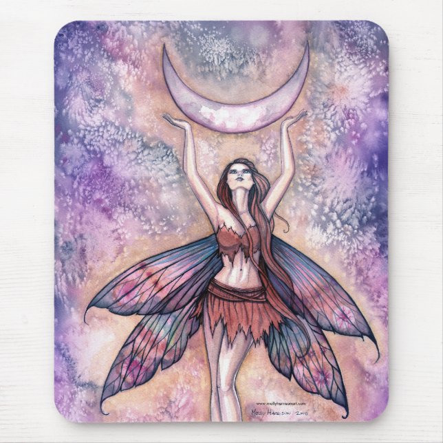Tapis De Souris Mousepad de la lune souriante par Molly Harrison (Devant)