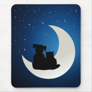 Tapis De Souris Mousepad de meilleurs amis chat et de chien