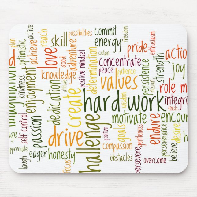 Tapis De Souris Mousepad de motivation des mots #2 (Devant)