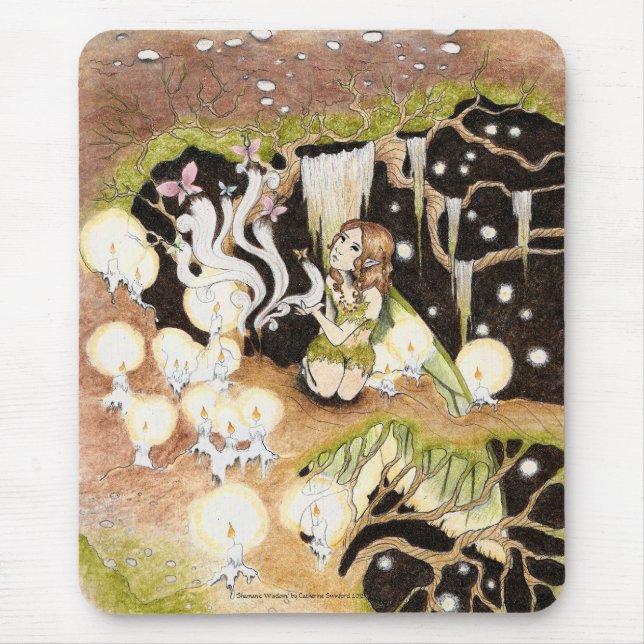 Tapis De Souris Mousepad "de sagesse de Shamanic" (Devant)