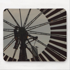 Tapis De Souris Mousepad de silhouette de moulin à vent