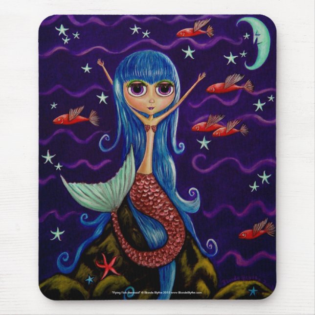 Tapis De Souris Mousepad de sirène de poisson volant (Devant)