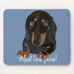 Tapis De Souris Mousepad Doit Lick Visages/Chiot De Dachshund