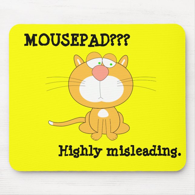 Tapis De Souris Mousepad drôle avec chat triste (Devant)