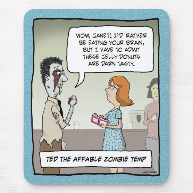 Tapis De Souris Mousepad drôle : Zombi de bureau (Devant)