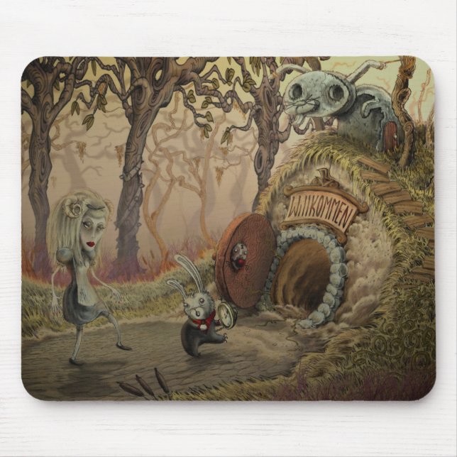 Tapis De Souris Mousepad "en bas de terrier de lapin" (Devant)