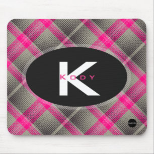 Tapis De Souris Mousepad en plaid rose - HAMbyWG