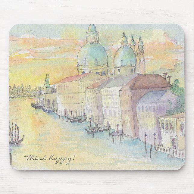 Tapis De Souris Mousepad "Esquisse d'aquarelle de Venise" (Devant)