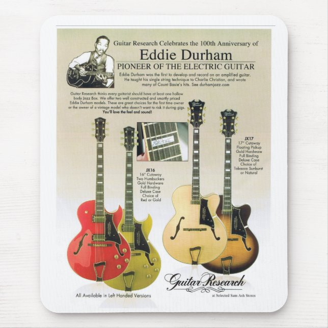 Tapis De Souris Mousepad fait sur commande des guitares de (Devant)