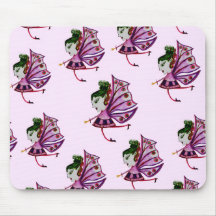 Mousepad fées de champignons roses