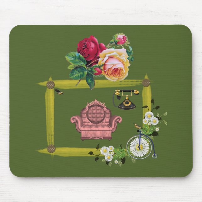 Tapis De Souris Mousepad Floral (Devant)