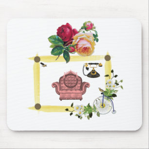 Tapis De Souris Mousepad Floral
