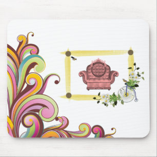 Tapis De Souris Mousepad Floral