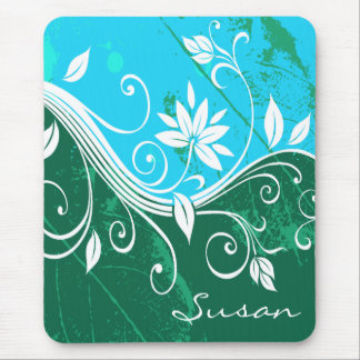Tapis De Souris Mousepad floral abstrait