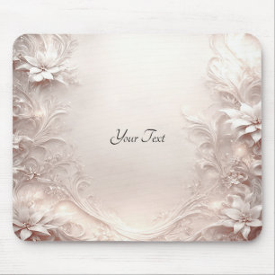 Tapis De Souris Mousepad floral d'ivoire blanc