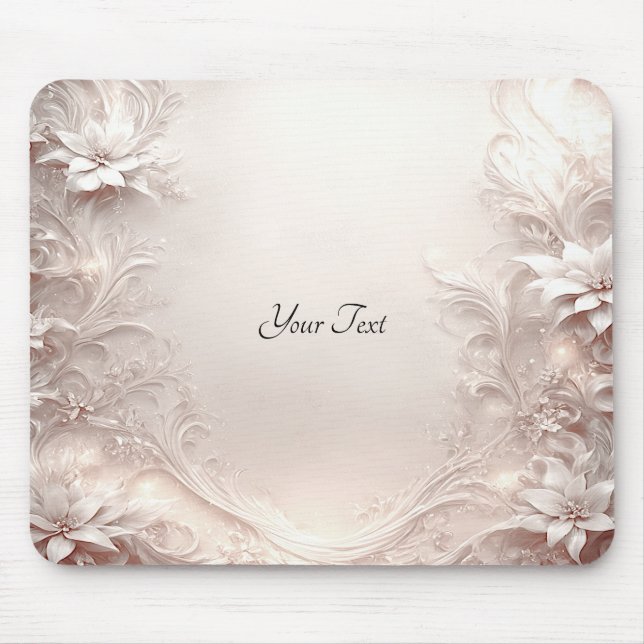 Tapis De Souris Mousepad floral d'ivoire blanc (Devant)