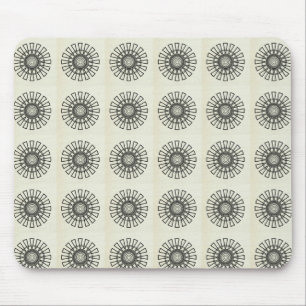 Tapis De Souris Mousepad Floral Rétro, Noir