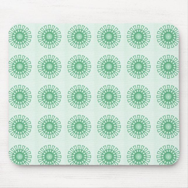 Tapis De Souris Mousepad Floral Rétro, Vert (Devant)