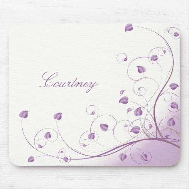 Tapis De Souris Mousepad Floral Violet Personnalisé (Devant)