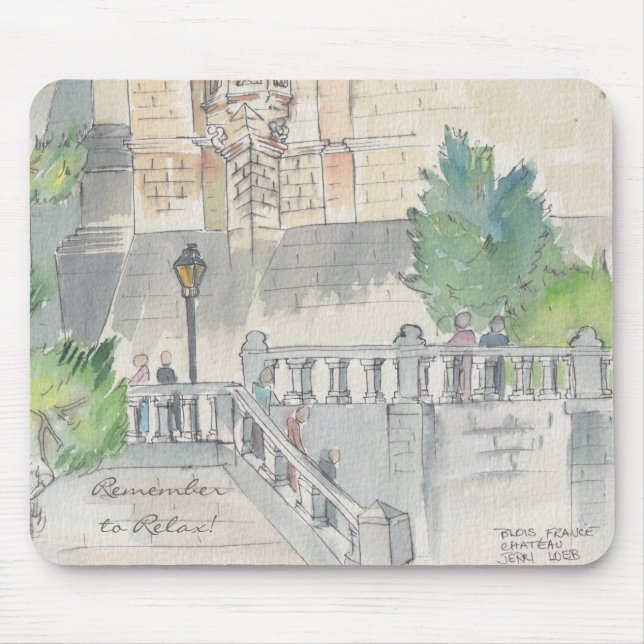 Tapis De Souris Mousepad "France/peinture aquarelle (Devant)