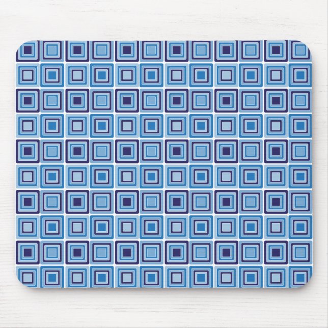 Tapis De Souris Mousepad géométrique Carré bleu (Devant)