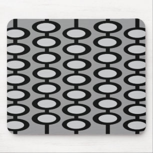 Tapis De Souris Mousepad gris et noir de rétro motif de globe -