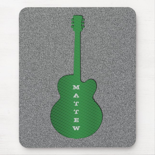 Tapis De Souris Mousepad guitare rayée, vert (Devant)