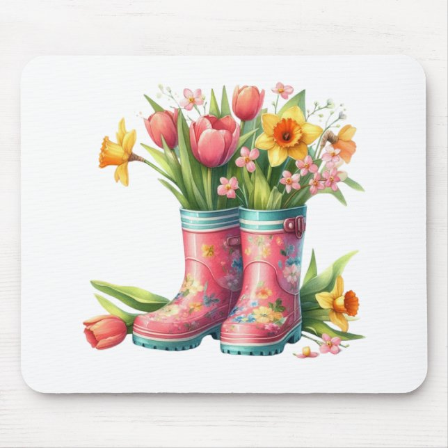 Tapis De Souris Mousepad-Hello Spring Floral Mouse Pad (Devant)
