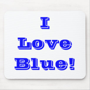Tapis De Souris Mousepad I Love Blue