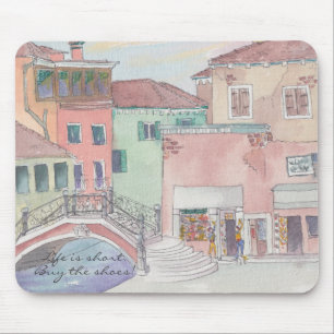 Tapis De Souris Mousepad "Italie/Esquisse aquarelle"