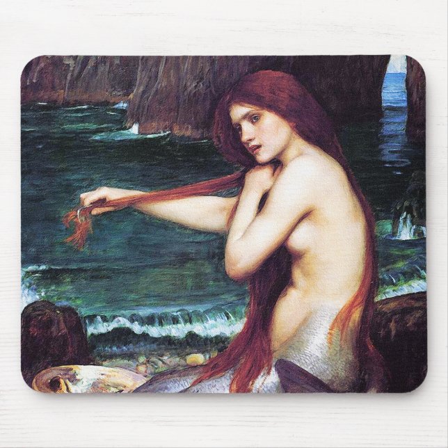 Tapis De Souris Mousepad : John Waterhouse - Une Sirène (Devant)