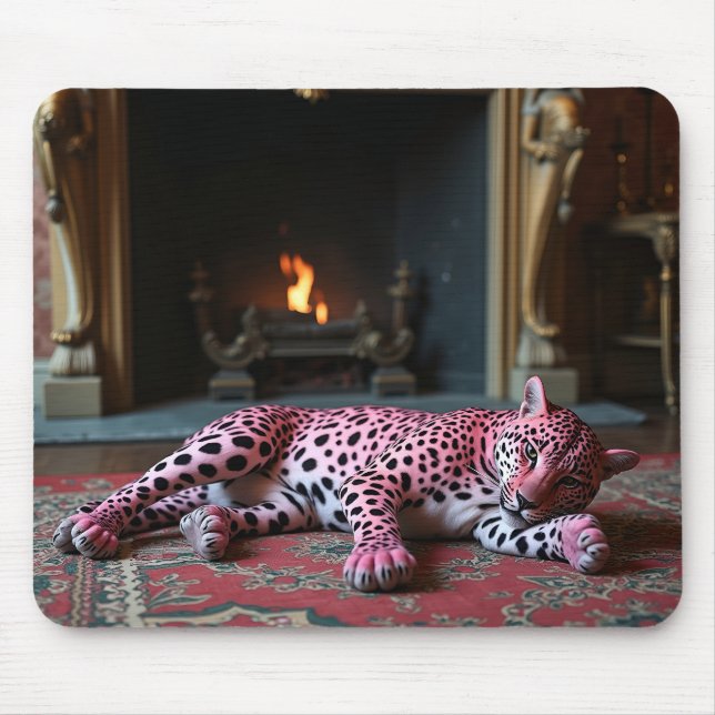 Tapis De Souris Mousepad léopard rose (Devant)
