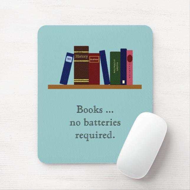 Tapis De Souris Mousepad - Livres ... pas de batteries requises. (Avec souris)