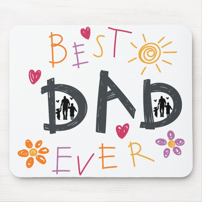 Tapis De Souris Mousepad "Meilleur Papa Jamais" (Devant)