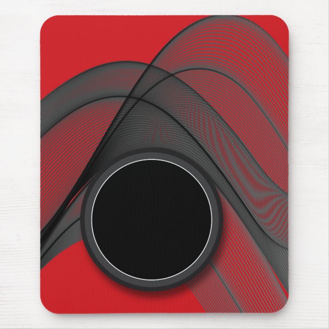 Tapis De Souris Mousepad moderne, noir, rouge, gris, abstrait (Devant)