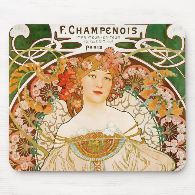 Tapis De Souris Mousepad : Mucha - Champenois (Devant)