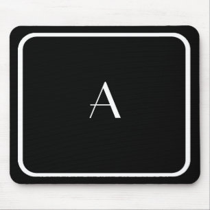 Tapis De Souris Mousepad noir bon marché avec Monogramme blanc et 