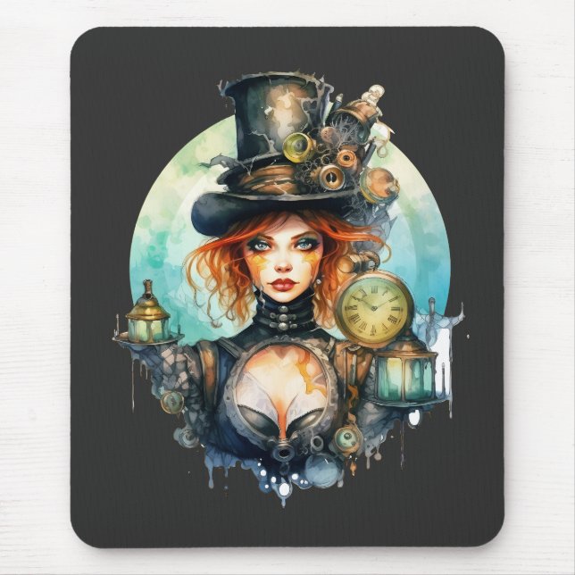 Tapis De Souris Mousepad Olhar do Tempo Steampunk (Devant)