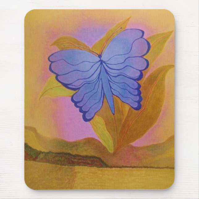 TAPIS DE SOURIS MOUSEPAD, PAPILLON BLEU (Devant)