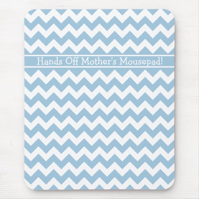 Tapis De Souris Mousepad personnalisé, Chevrons bleu et blanc (Devant)
