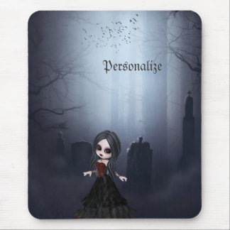 Tapis De Souris Mousepad personnalisé. Fille mignonne de Goth dans