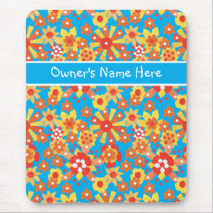 Tapis De Souris Mousepad Personnalisé ; Fleurs Oranges Ditzy