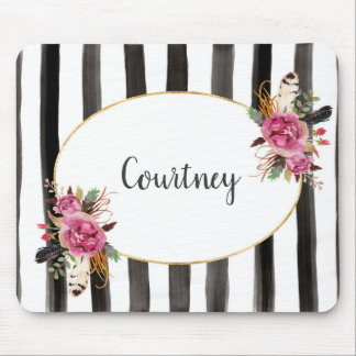 Tapis De Souris Mousepad personnalisé floral d'aquarelle