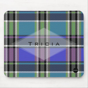 Tapis De Souris Mousepad plaid rose et violet - HAMbyWG