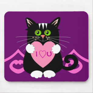 Tapis De Souris Mousepad romantique avec le chat