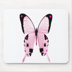 Tapis De Souris mousepad rose et noir de papillon