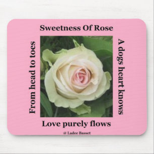 Tapis De Souris Mousepad Rose Poétique Sur Rose Par Ladee Basset