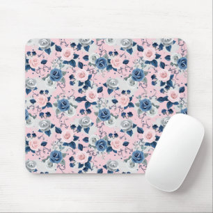 Tapis De Souris Mousepad Rose rose, blues et gris
