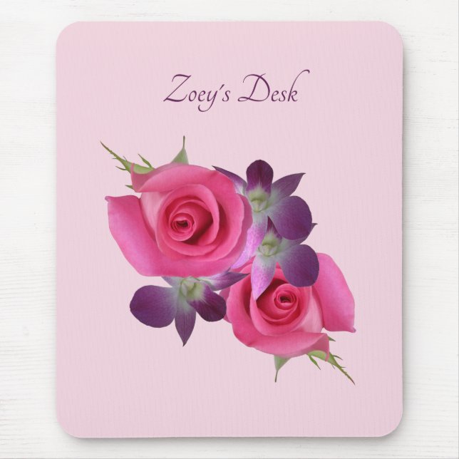 Tapis De Souris Mousepad rose rose violet orchidée Nom (Devant)
